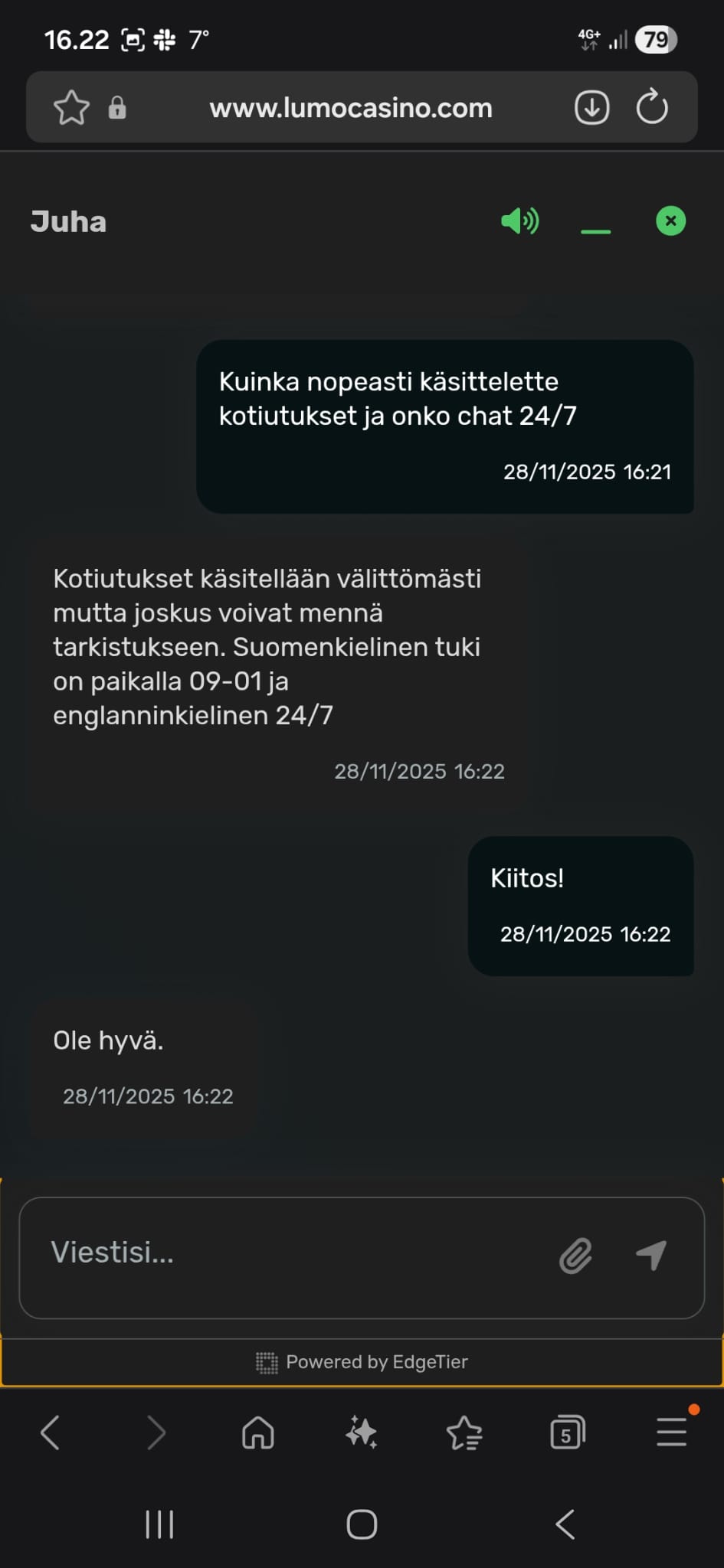 Palvelu pelasi