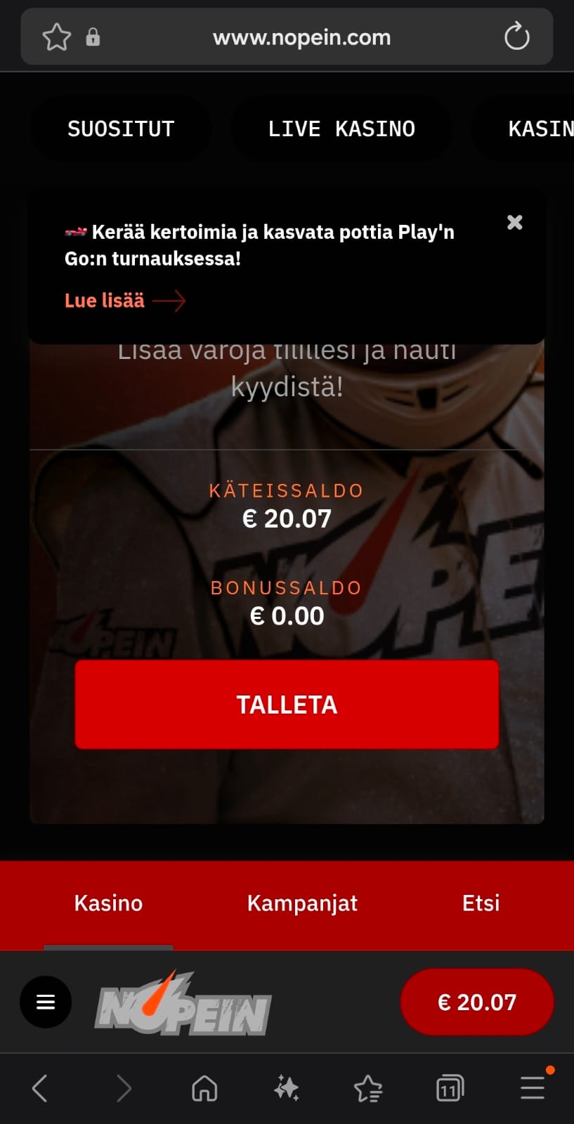 Pohjilla oli valmiiksi senttejä