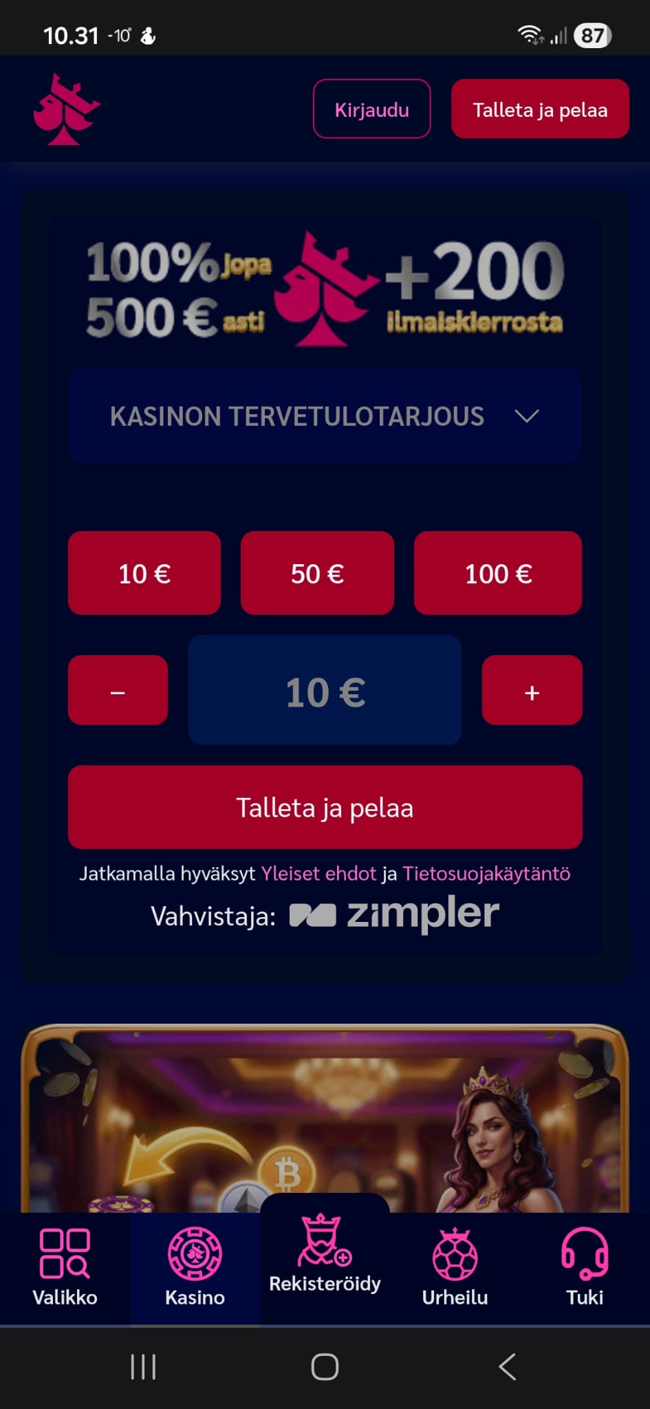 Kuvaa etusivusta