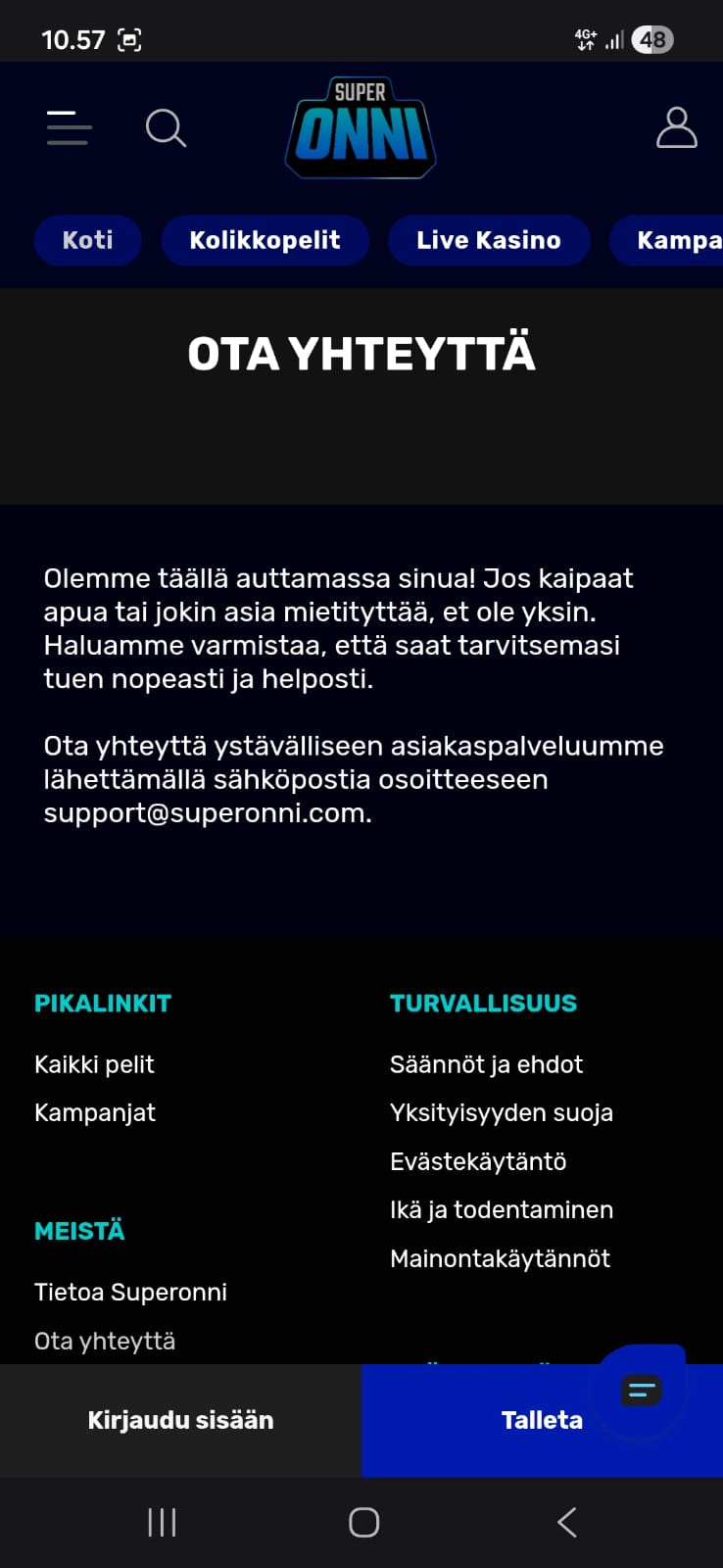Aito tuki palvelee emaililla