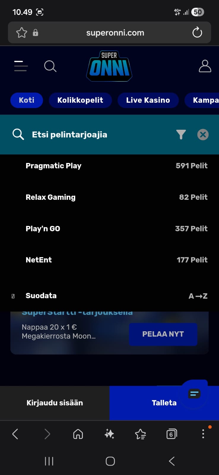 Voit suodattaa studion mukaan
